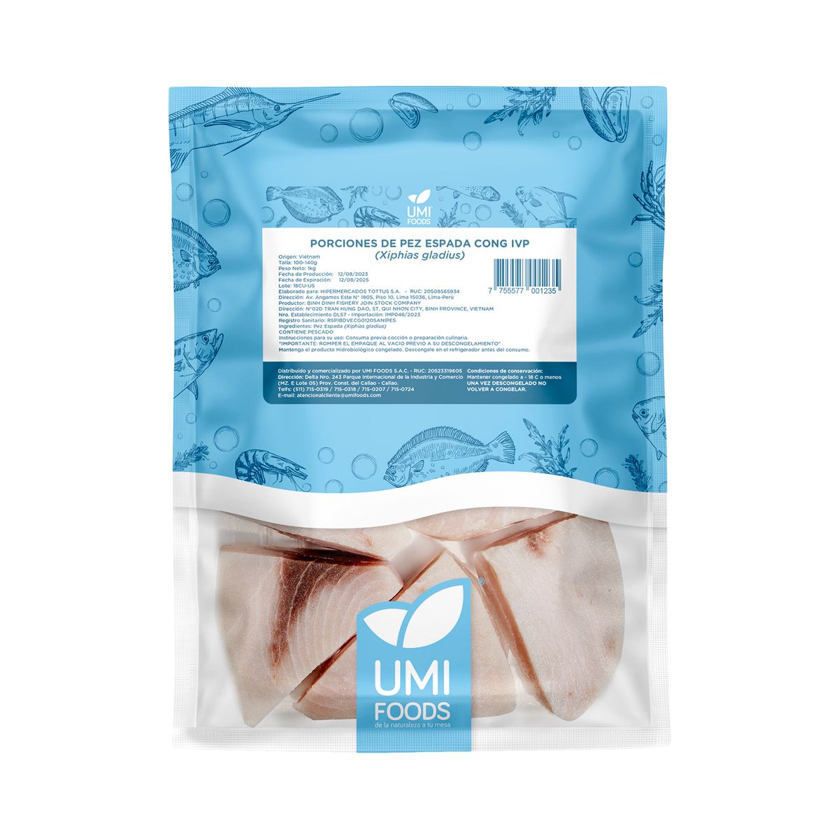 UMI FOODS - Medallones De Pez Espada Congelados x 500 g
