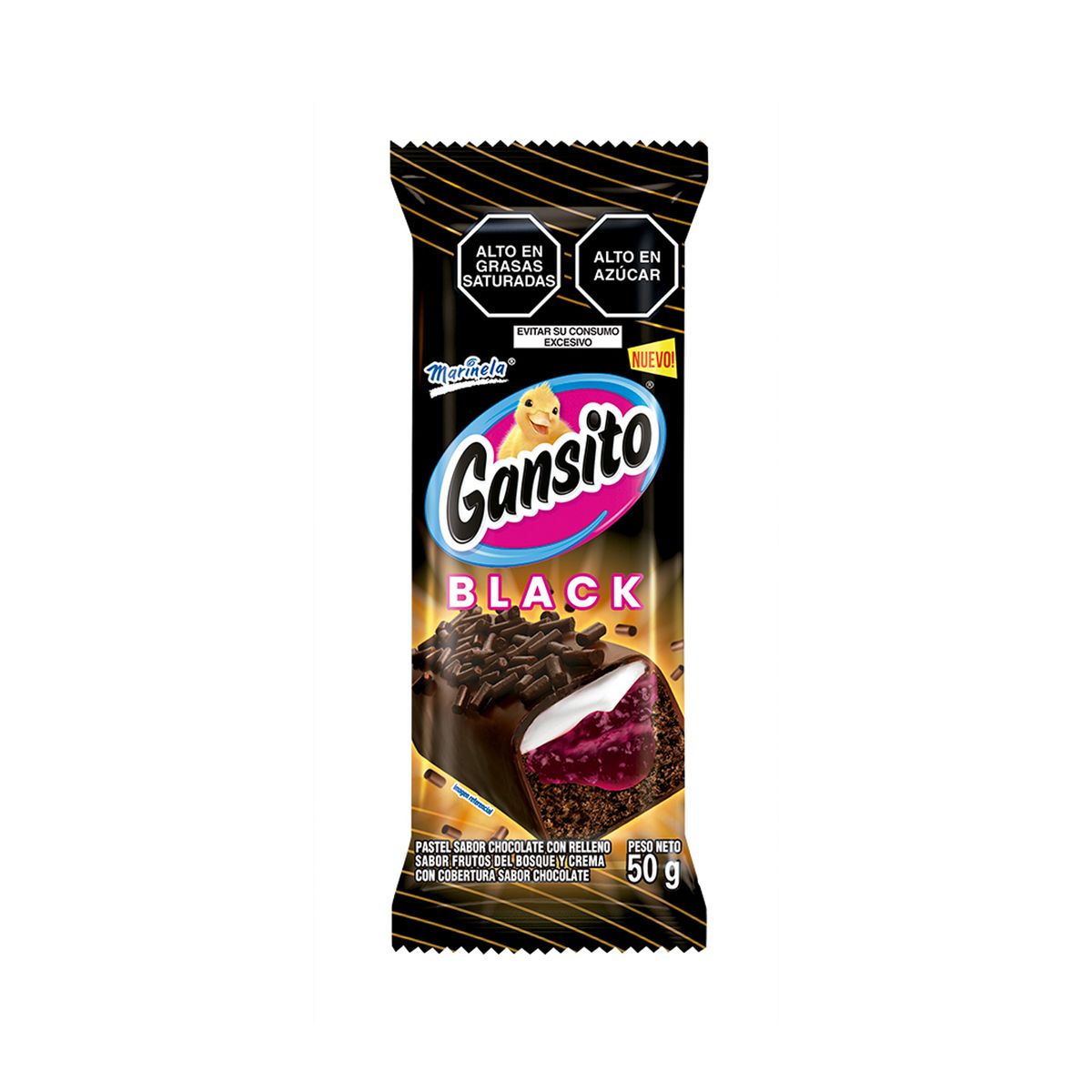 MARINELA - Pastelito Marinela Gansito Black Empaque 50 g