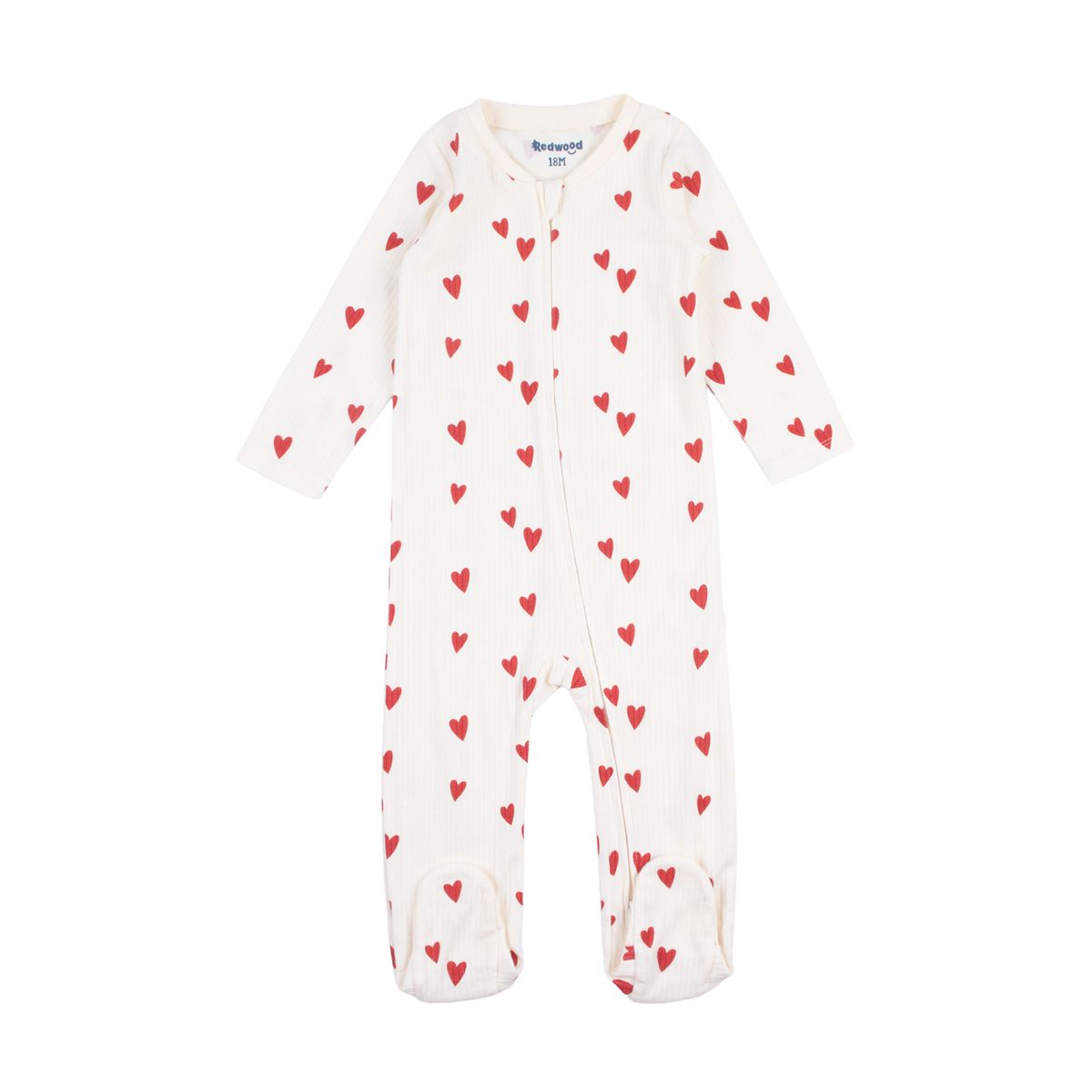 REDWOOD - Enterizo Pijama Corazones San Valentin Bebé Niña Redwood