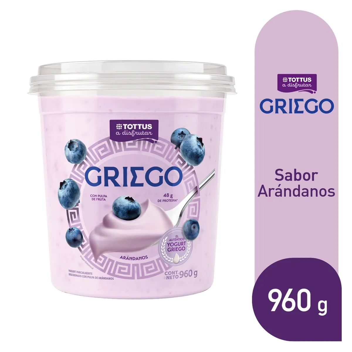 TOTTUS - Yogurt Griego Tottus Arándanos Botella 960 g