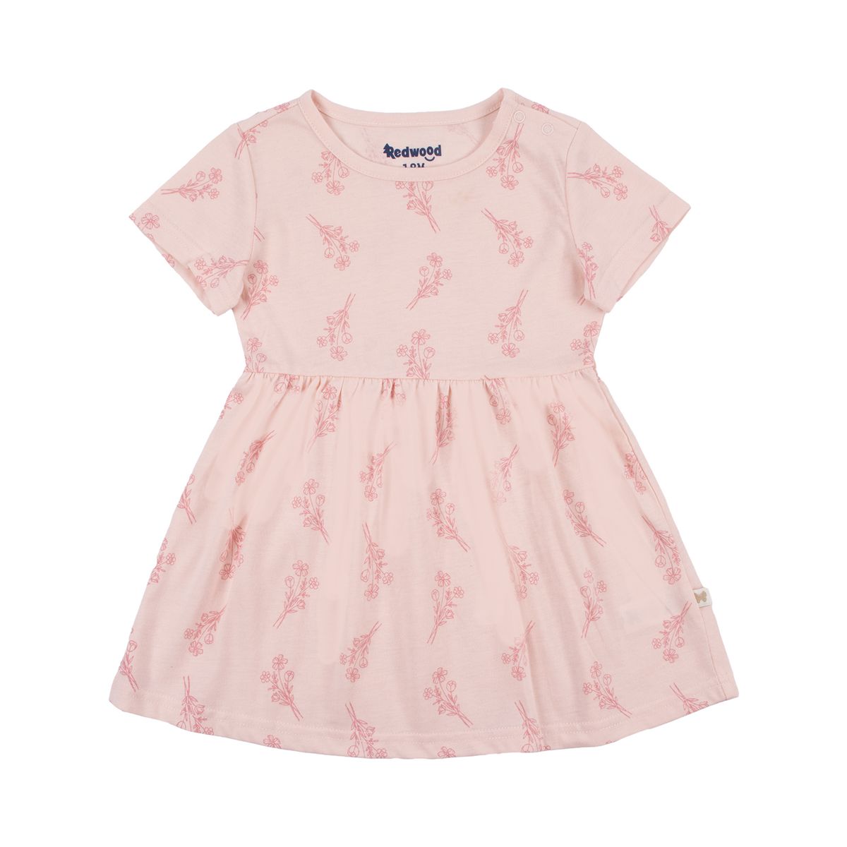 REDWOOD - Vestido Básico Manga Corta Bebé Niña Redwood