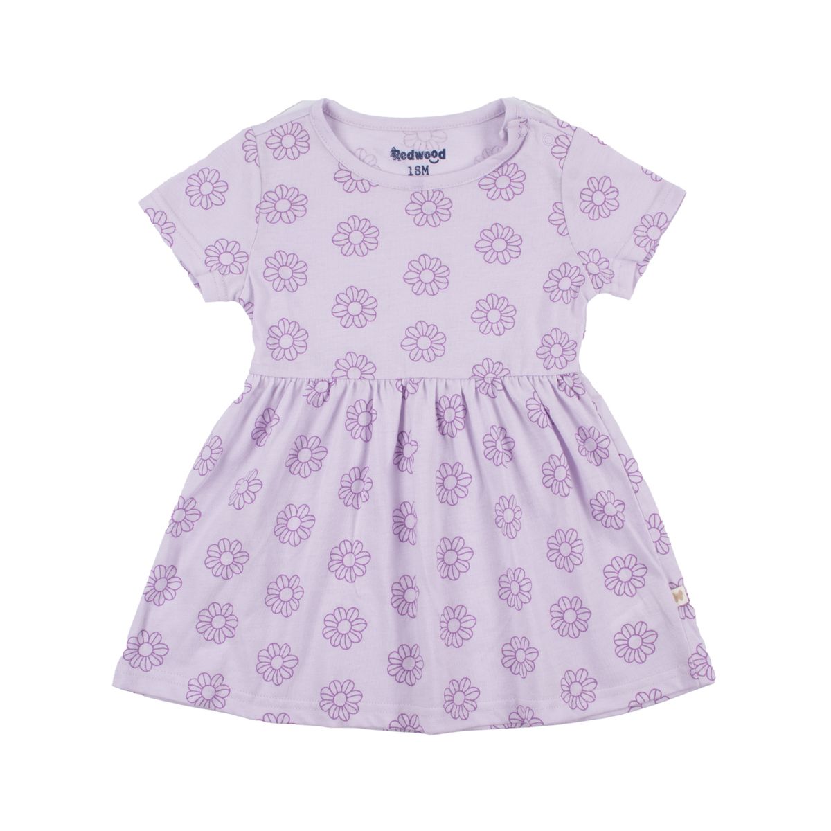 REDWOOD - Vestido Básico Manga Corta Bebé Niña Redwood