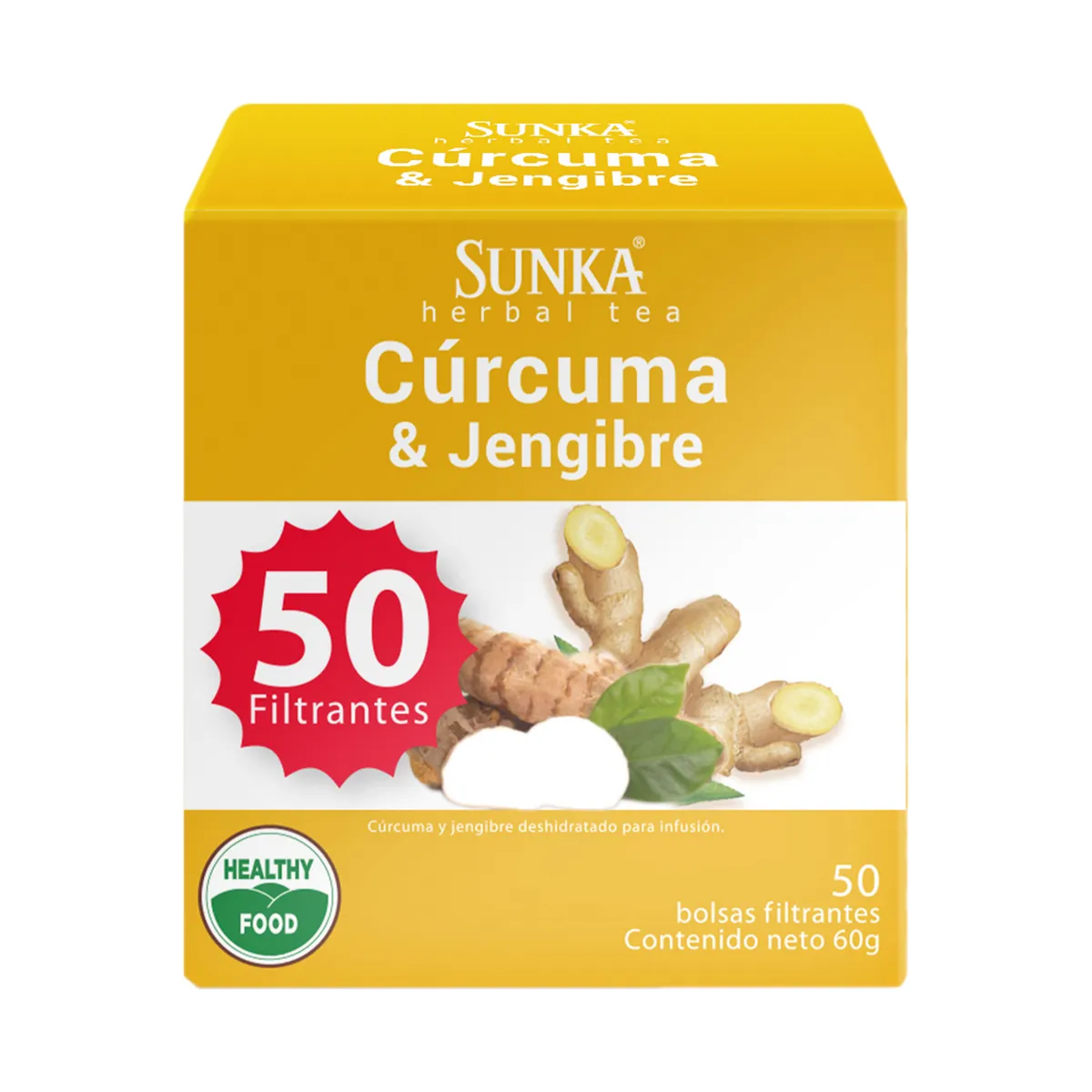 SUNKA - Infusión Sunka Cúrcuma y Jengibre Caja 50 Sobres