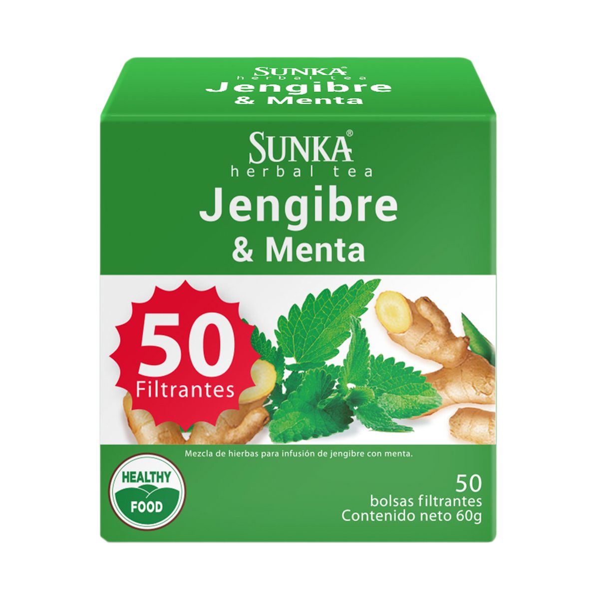 SUNKA - Infusión Sunka Jengibre y Menta Caja 50 Sobres