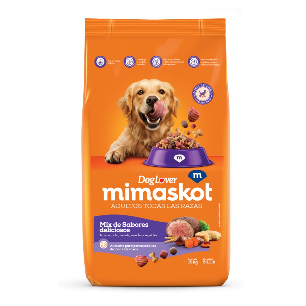 MIMASKOT - Alimento Seco Perros Adultos Mimaskot Mix de Sabores Bolsa 15 Kg