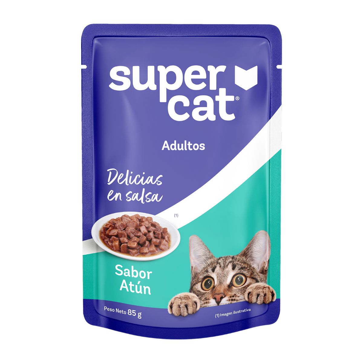 SUPERCAT - Delicias en Salsa Supercat Adultos Sabor Atún Doypack 85 g
