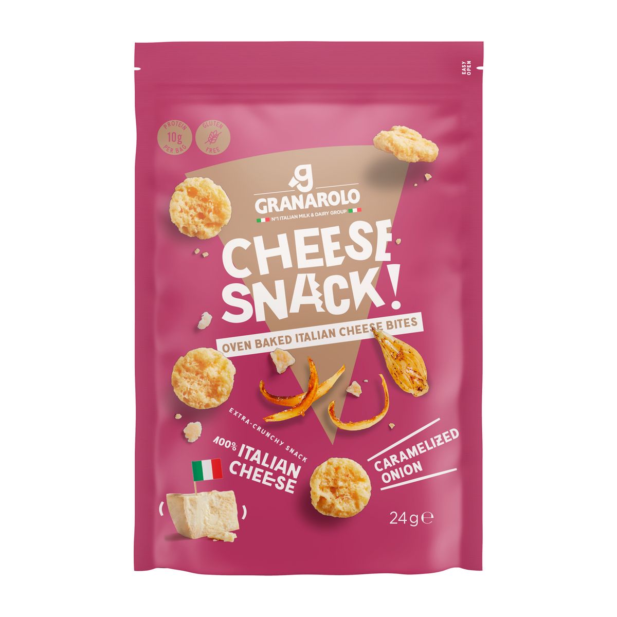 GRANAROLO - Snack de Queso Cebolla Caramelizada Granarolo Bolsa 24 g
