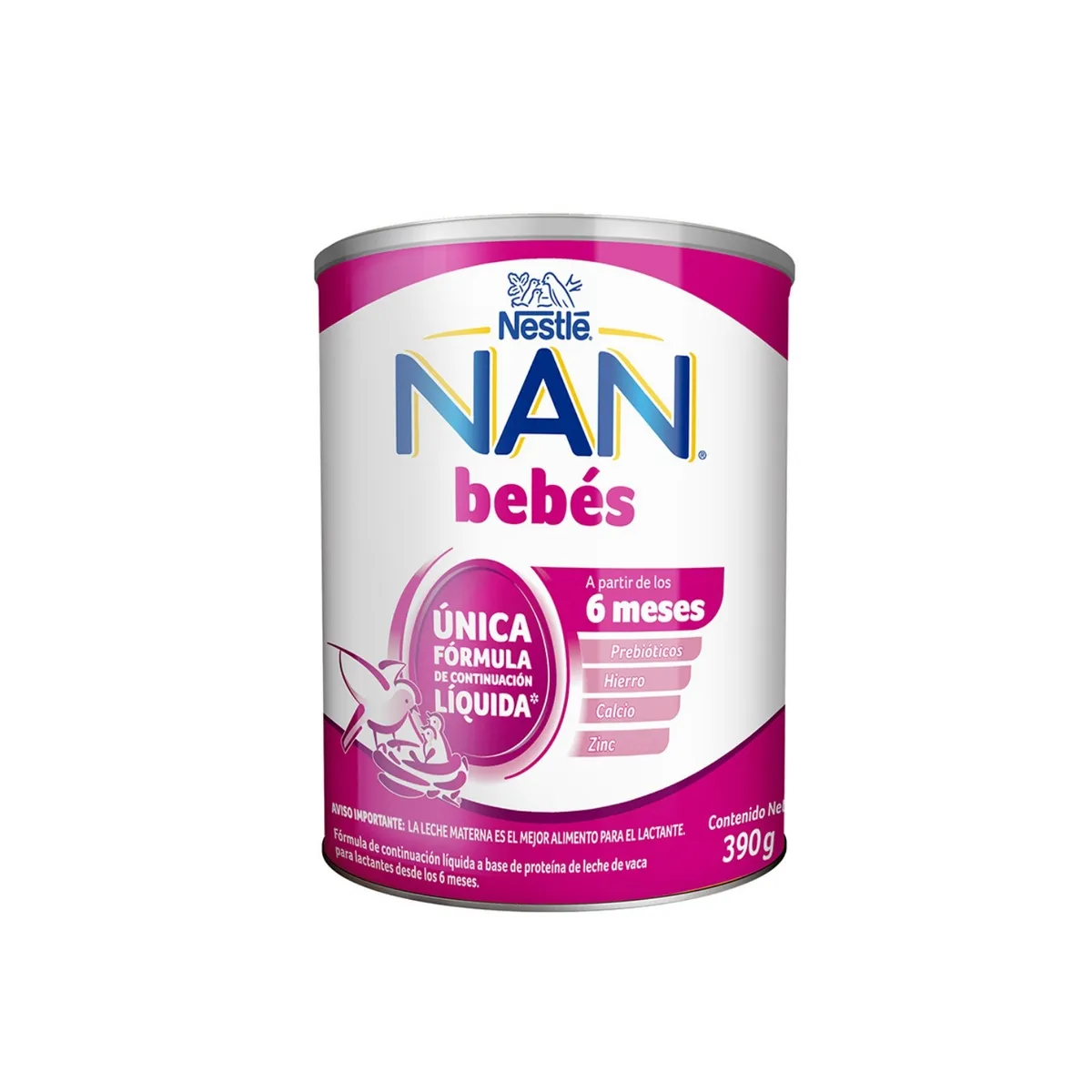 NAN - Fórmula Láctea Líquida Nan 2 Bebés Lata 390 g