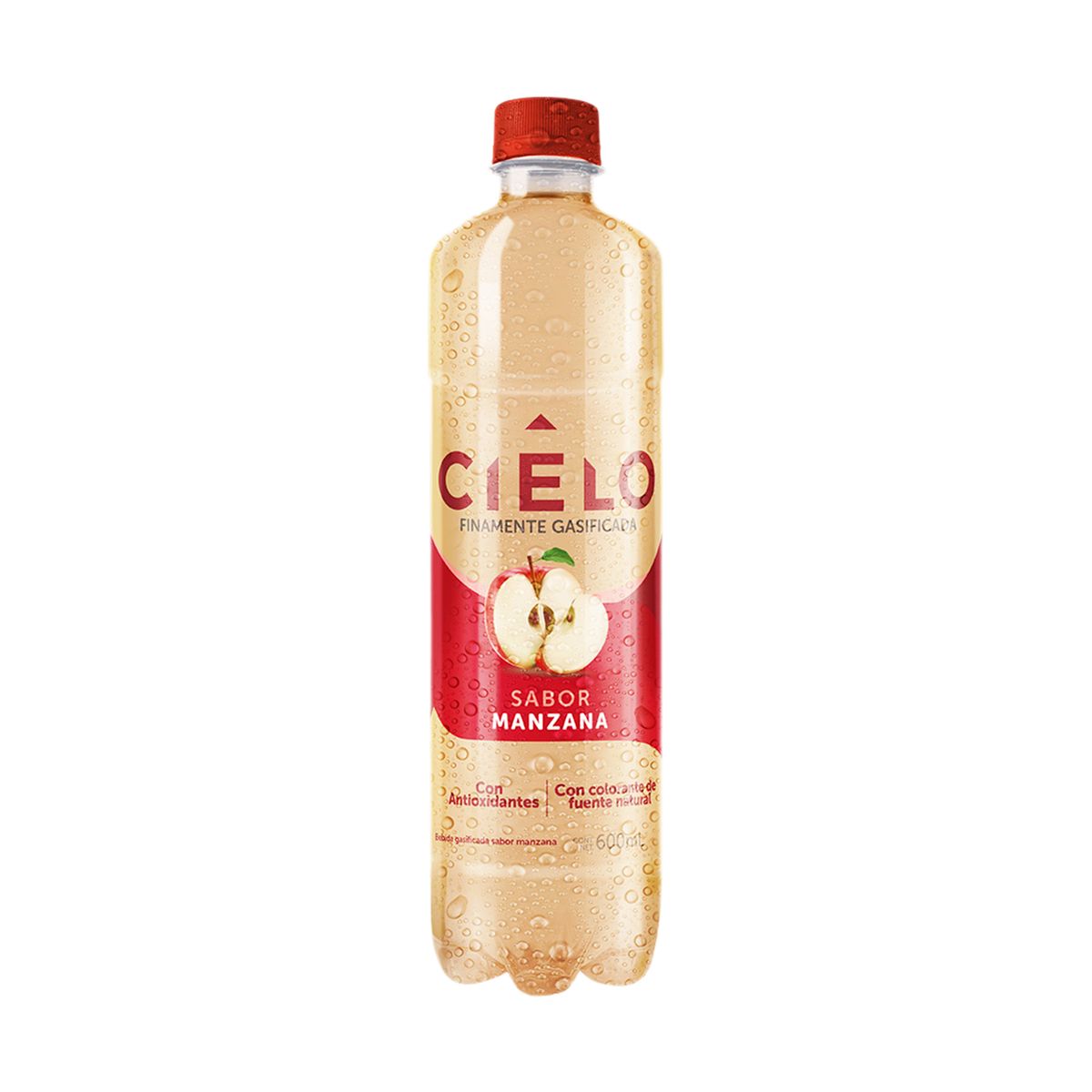 CIELO - Agua Cielo Con Gas Sabor Manzana Botella 600 mL