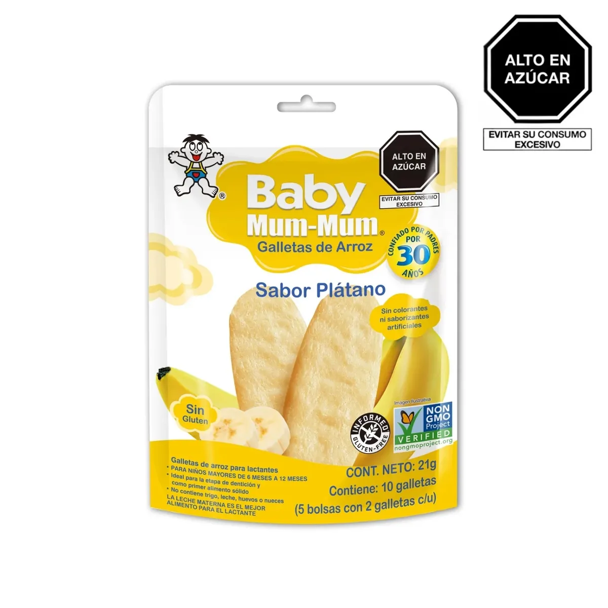 MUM MUM - Galleta de Arroz Baby Mum Mum Plátano Doypack 21 g
