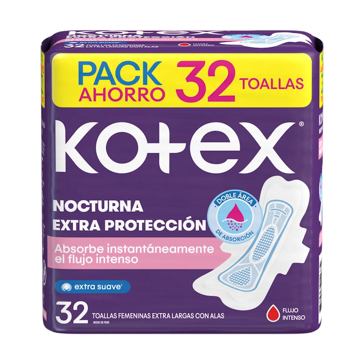 KOTEX - Toallas Higiénicas Kotex Nocturna Empaque 32 Und