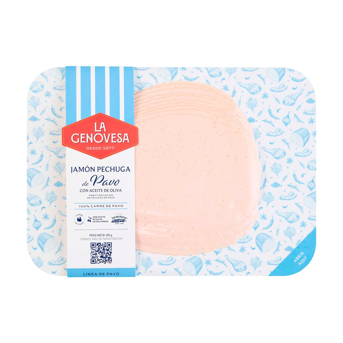 LA GENOVESA - Jamón de Pechuga de Pavo La Genovesa con Aceite de Oliva Empaque 150 g