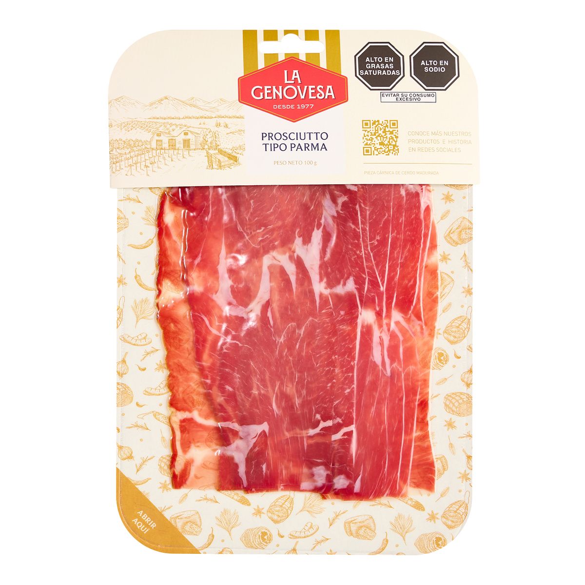 LA GENOVESA - Prosciutto Tipo Parma La Genovesa Empaque 100 g