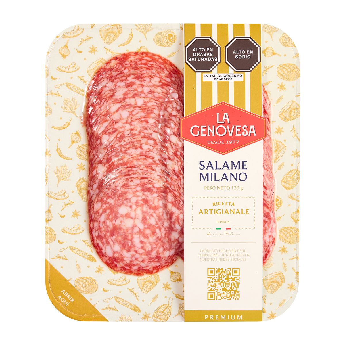 LA GENOVESA - Salame Milano La Genovesa Empaque 120 g