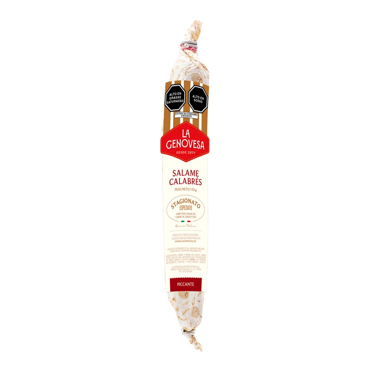 LA GENOVESA - Salame Calabrese La Genovesa Empaque 120 g