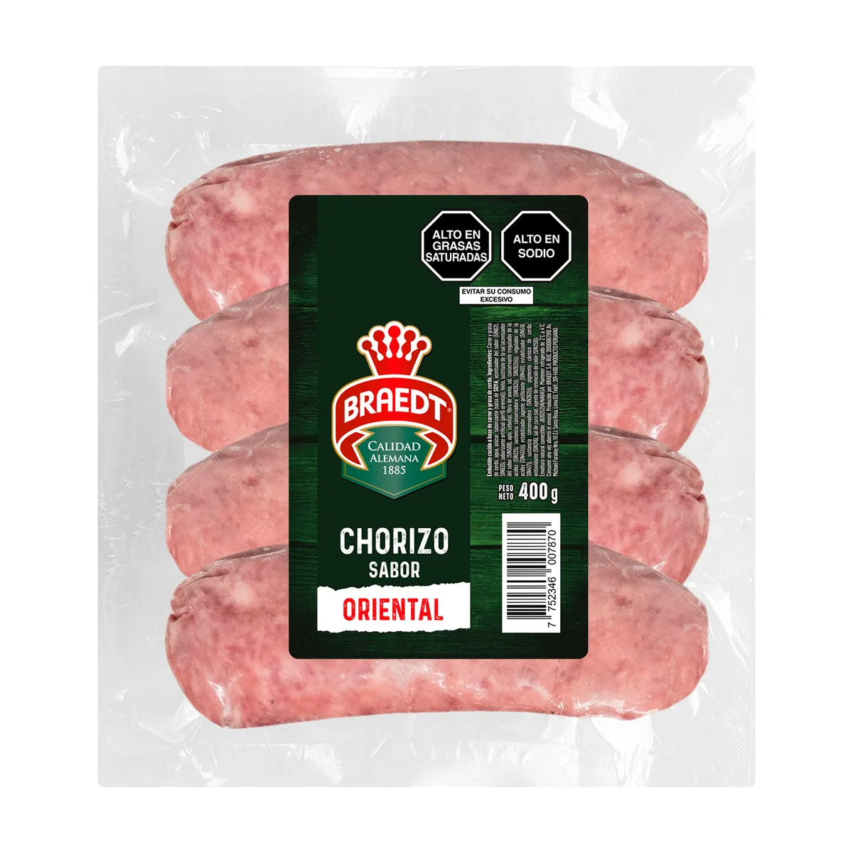 BRAEDT - Chorizo Braedt Oriental Empaque 400 g