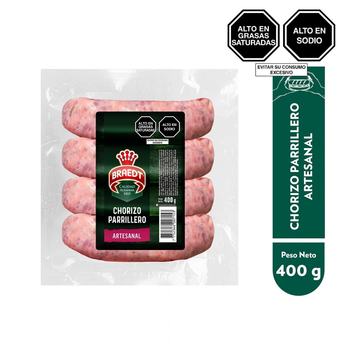 BRAEDT - Chorizo Braedt Artesanal Empaque 400 g