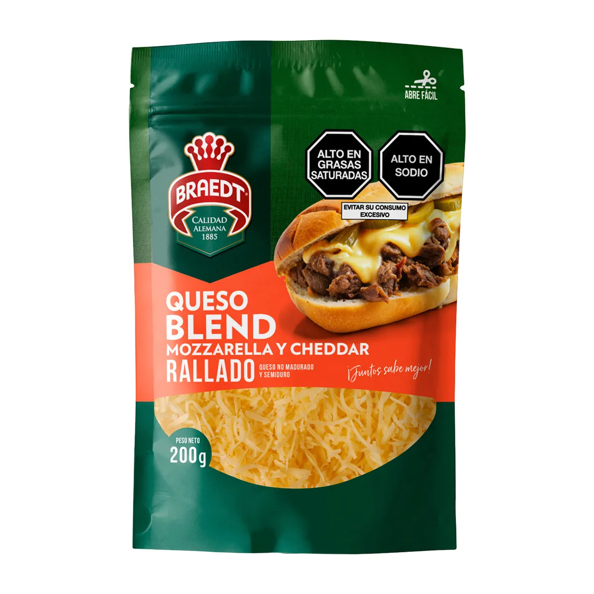 BRAEDT - Queso Rallado Blend Braedt Doypack 200 g