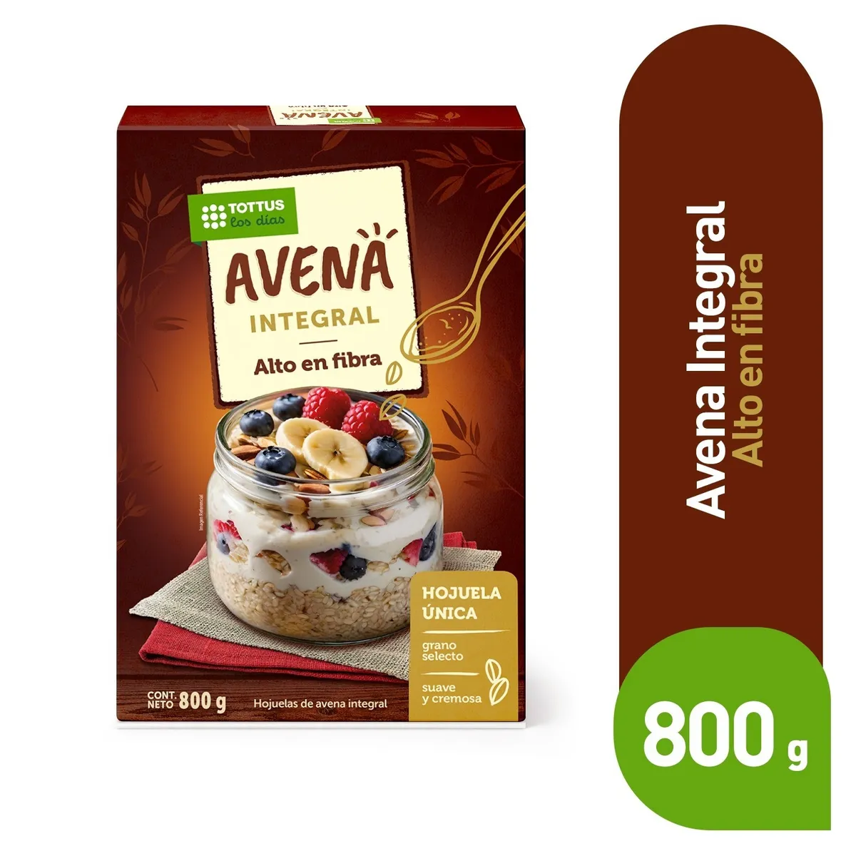 TOTTUS - Avena Integral Tottus Caja 800 g