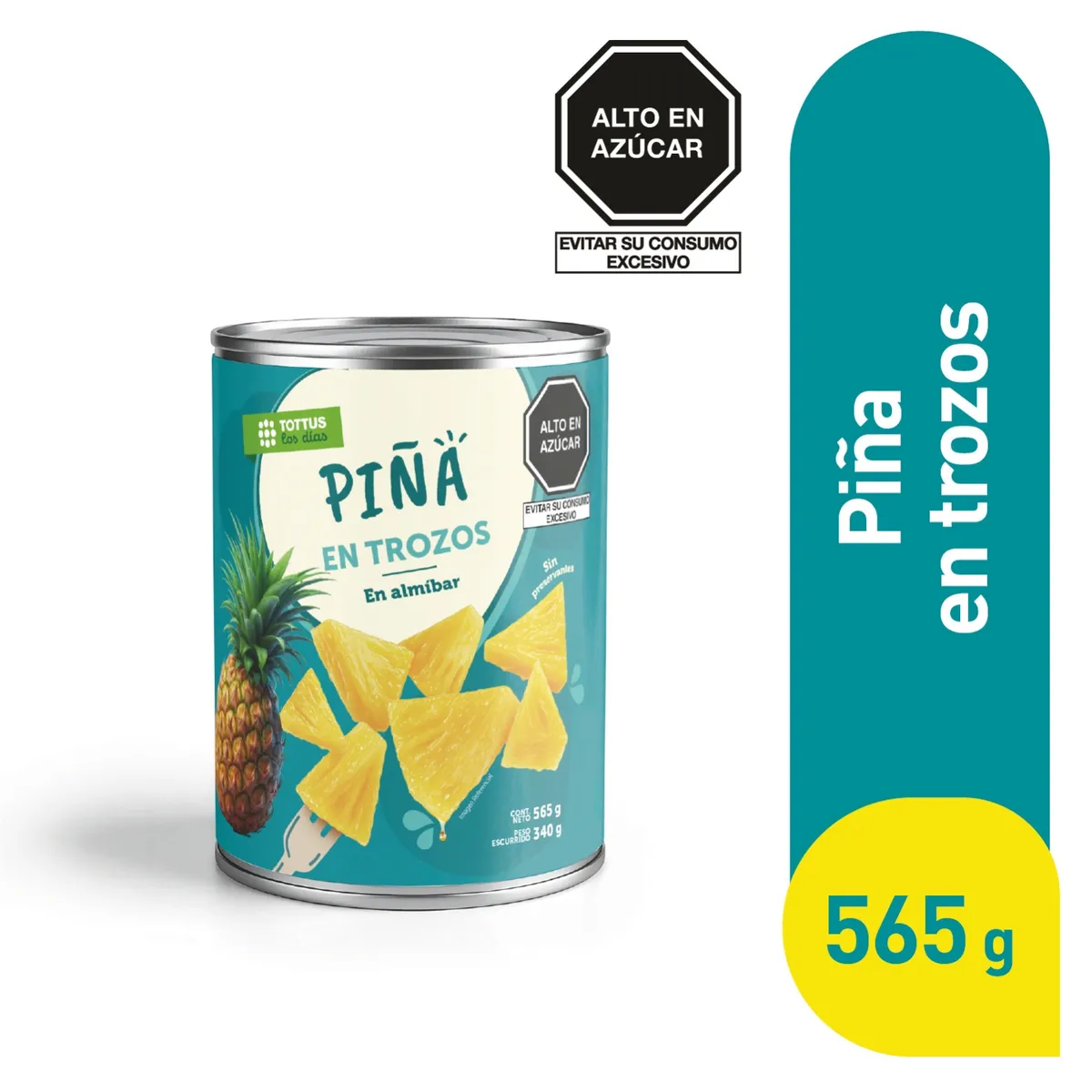 TOTTUS - Piña en Trozos Tottus Lata 565 g