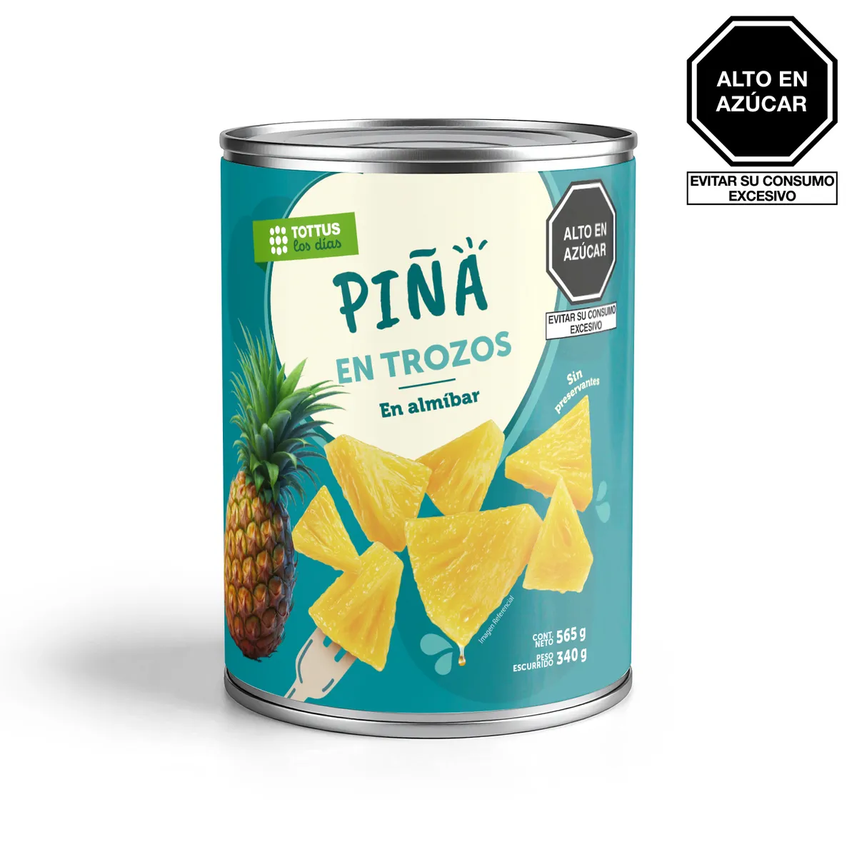 TOTTUS - Piña en Trozos Tottus Lata 565 g