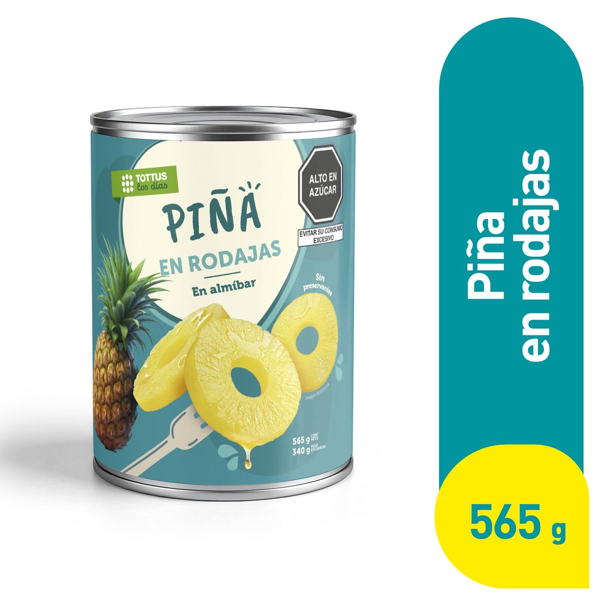 TOTTUS - Piña en Rodajas Tottus Lata 565 g