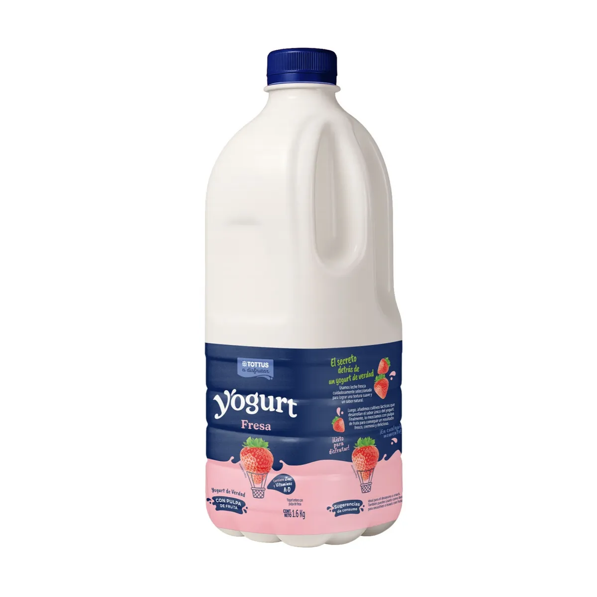 TOTTUS - Yogurt Tottus Fresa Botella 1.6 Kg
