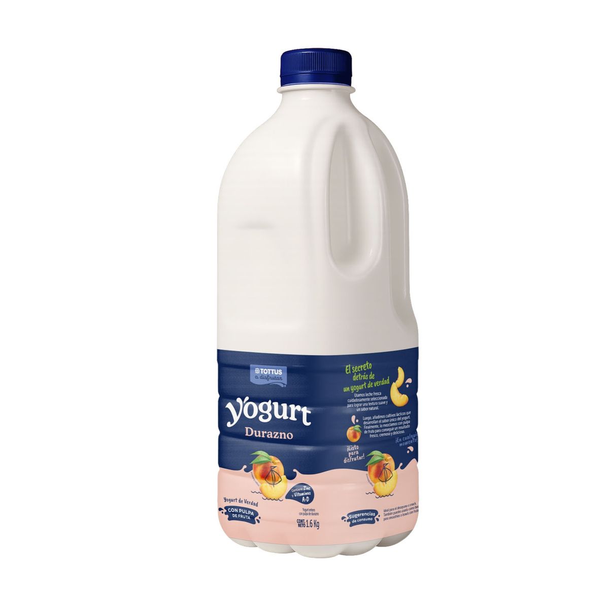 TOTTUS - Yogurt Tottus Durazno Botella 1.6 Kg