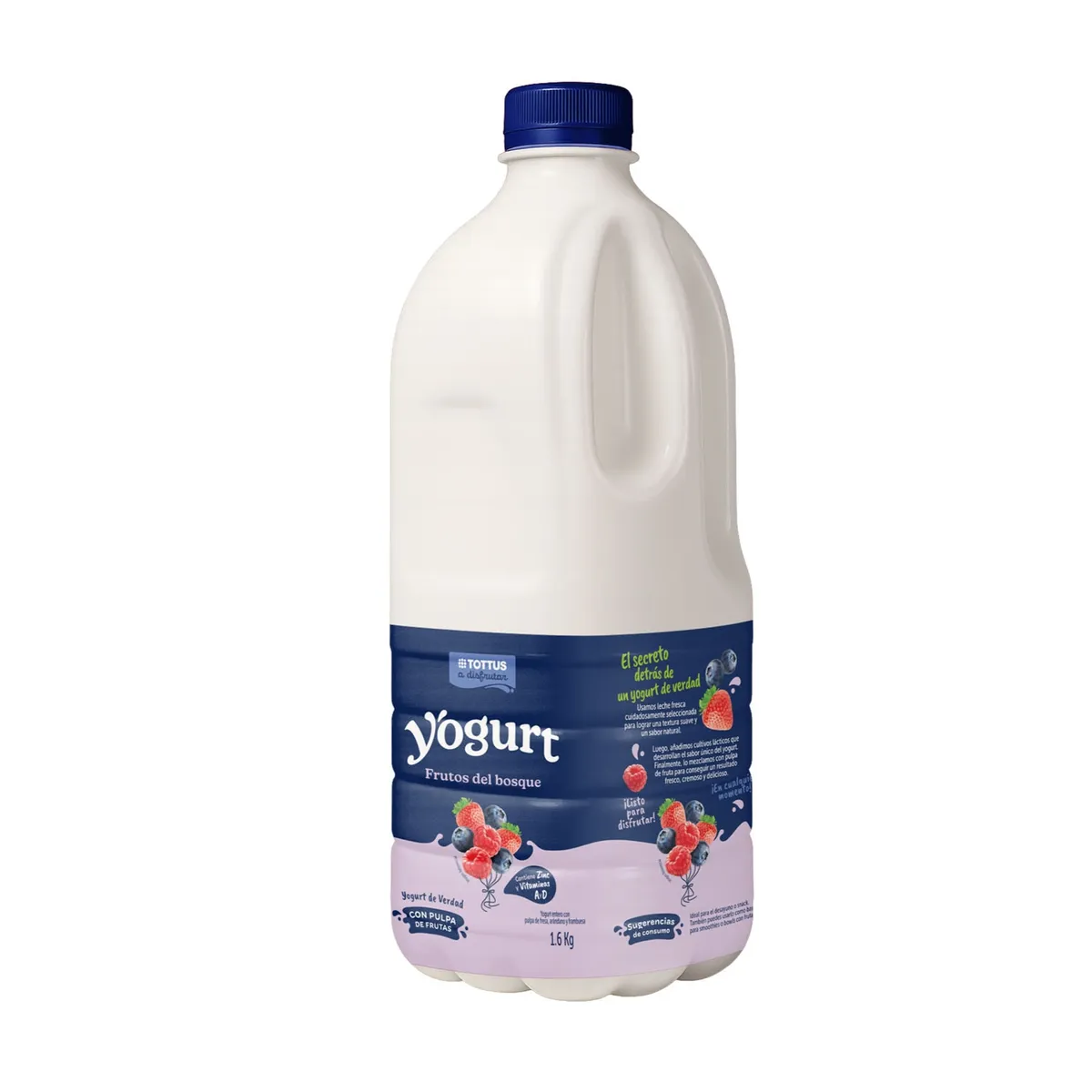 TOTTUS - Yogurt Tottus Frutos del Bosque Botella 1.6 Kg