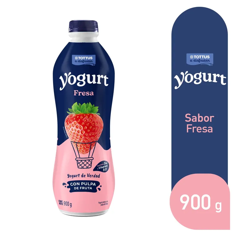 TOTTUS - Yogurt Tottus Fresa Botella 900 g