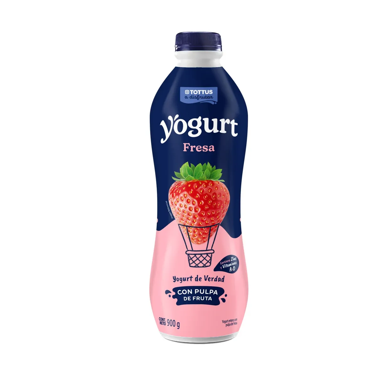 TOTTUS - Yogurt Bebible Fresa Tottus Empaque 900 g