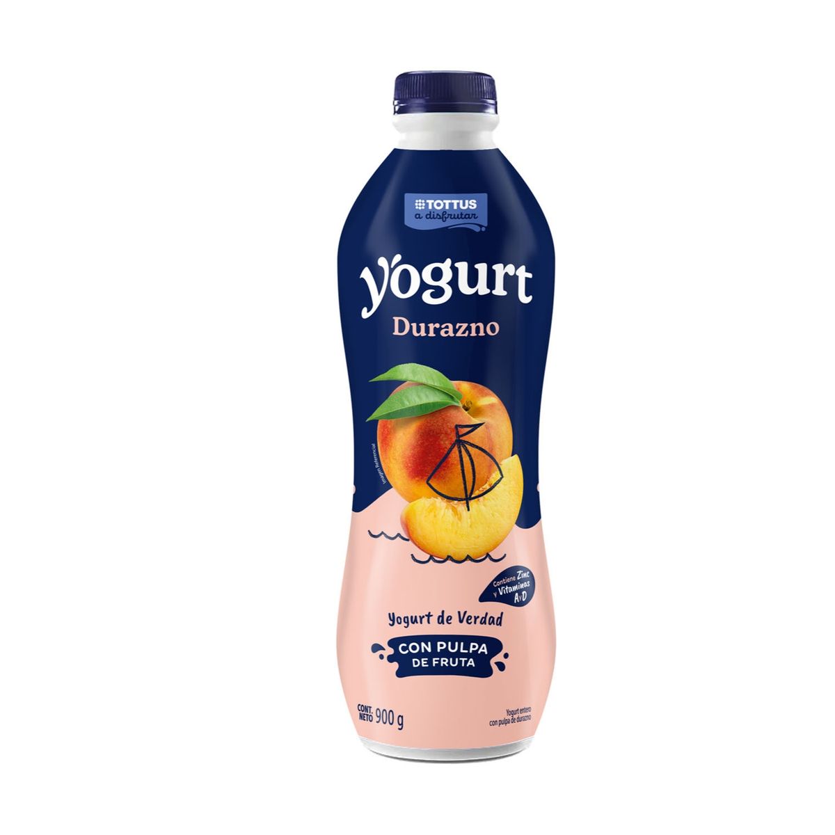 TOTTUS - Yogurt Bebible Durazno Tottus Botella 900 g