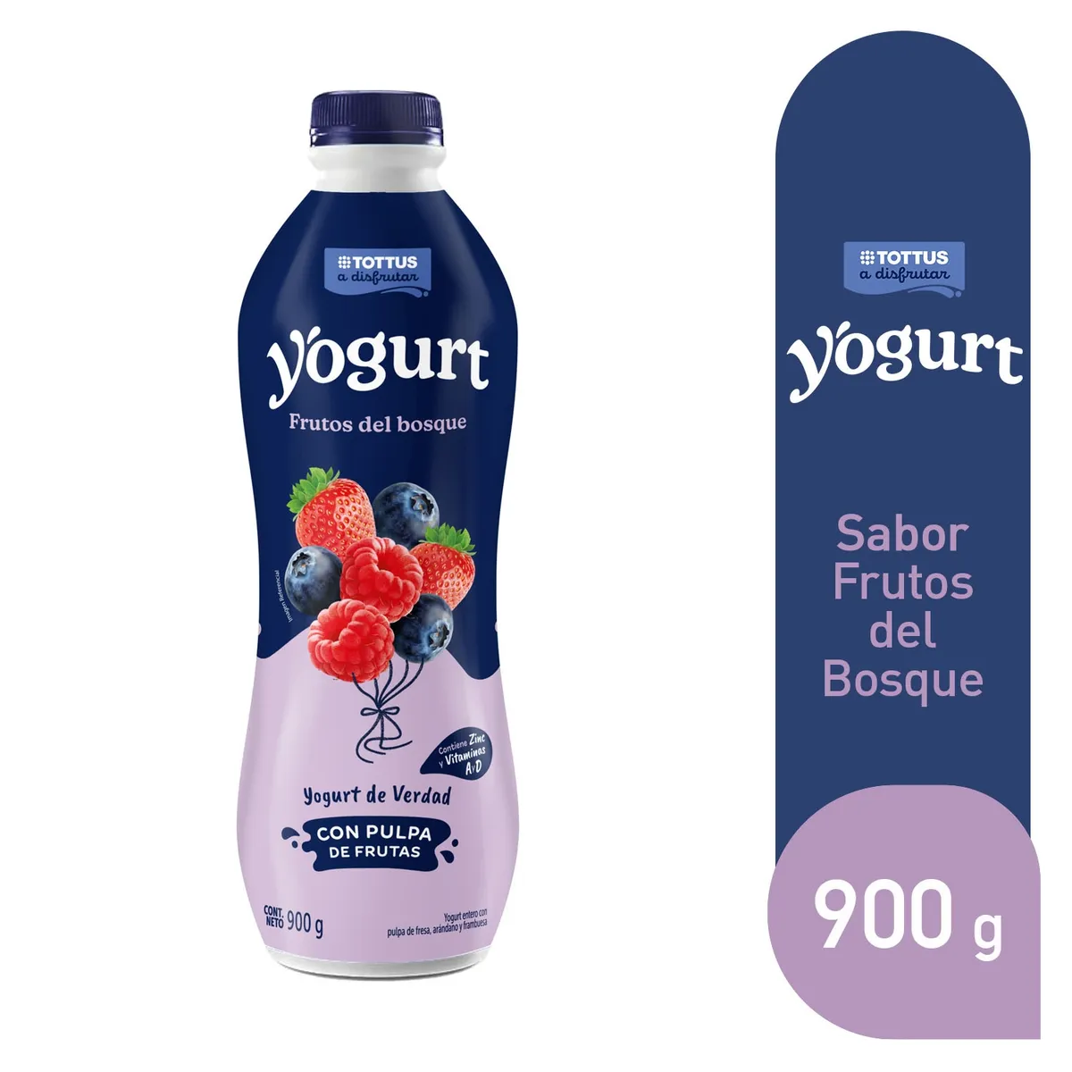 TOTTUS - Yogurt Tottus Frutos del Bosque Botella 900 g