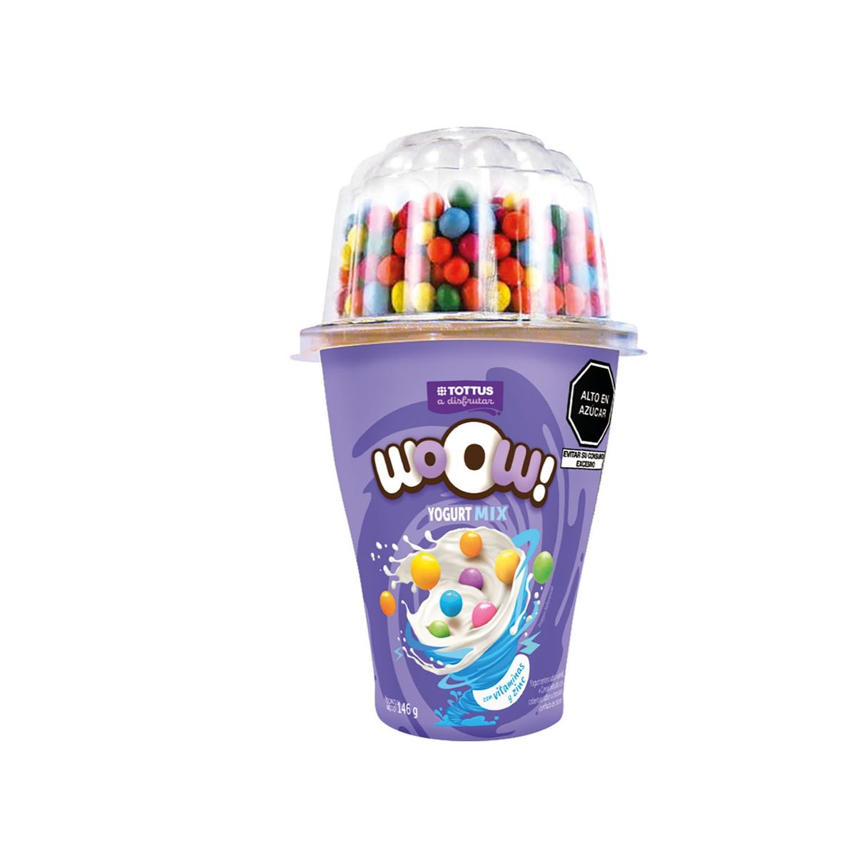 TOTTUS - Yogurt Mix Tottus Vainilla con Bolitas de Colores Confitadas Envase 146 g