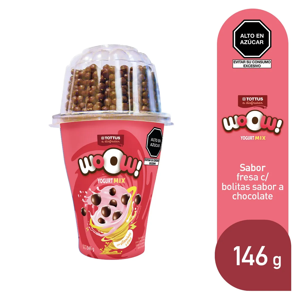 TOTTUS - Yogurt Mix Tottus Fresa con Bolitas de Chocolate Envase 146 g