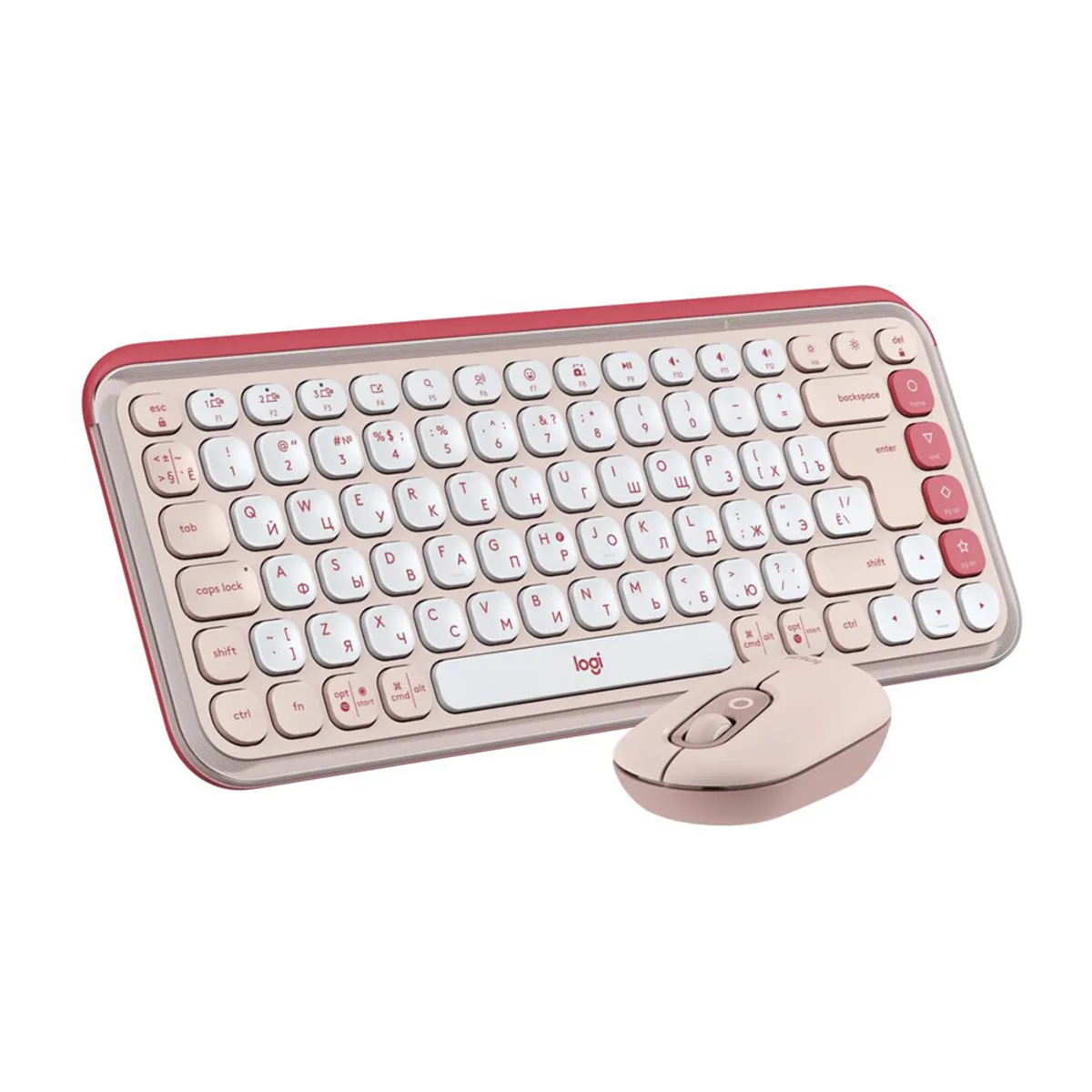 LOGITECH - Teclado Logitech + Mouse Pop Icon Bt Rosa