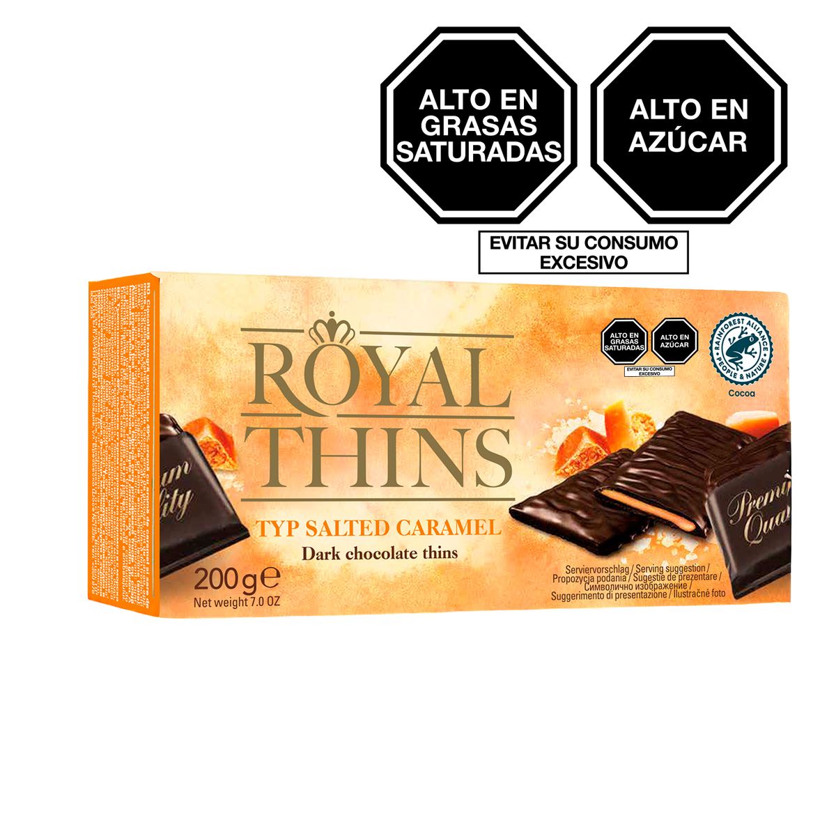 ROYAL MINTS - Chocolate Royal Thins Caramelo con Sal Caja 200 g