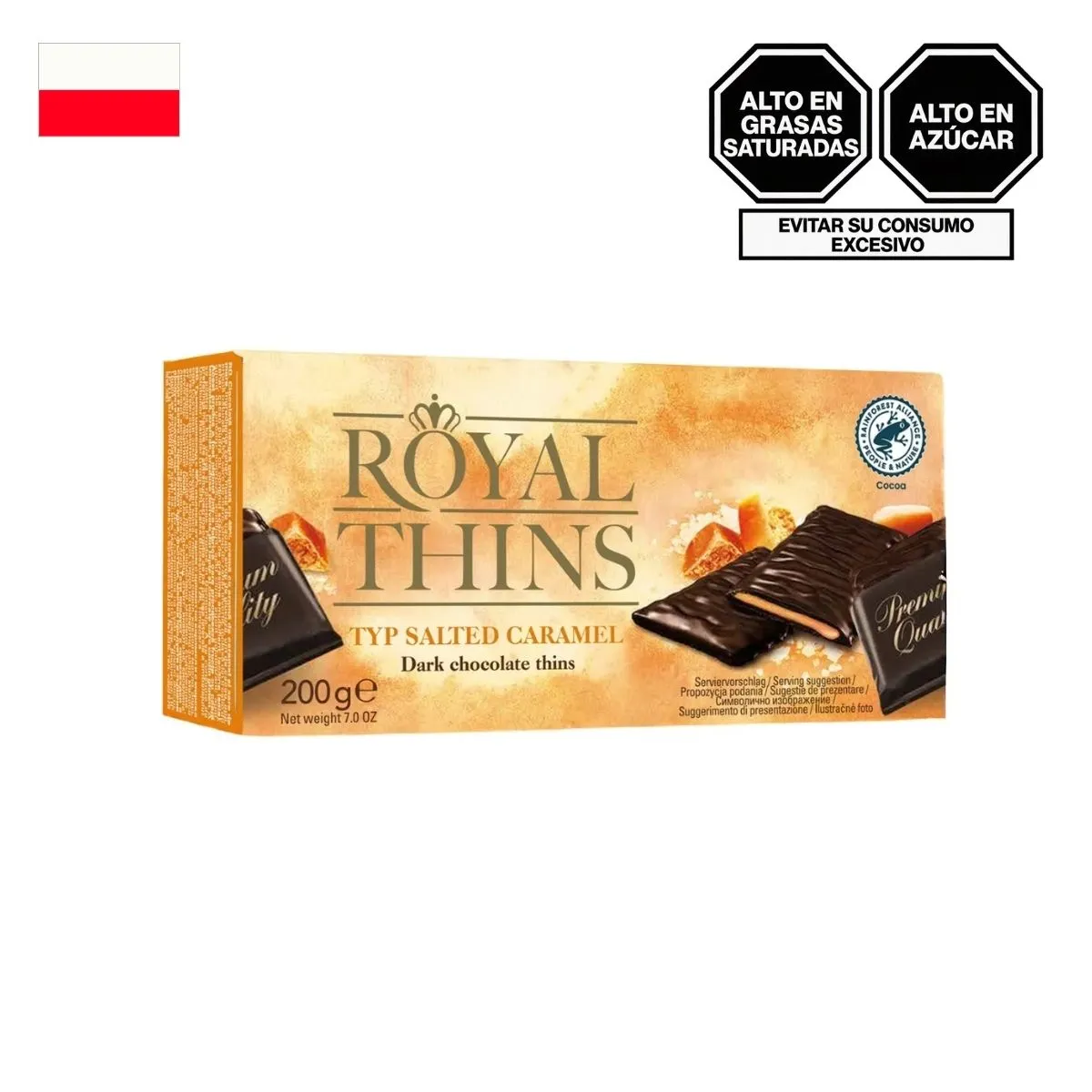 ROYAL MINTS - Chocolate Royal Thins Caramelo con Sal Caja 200 g