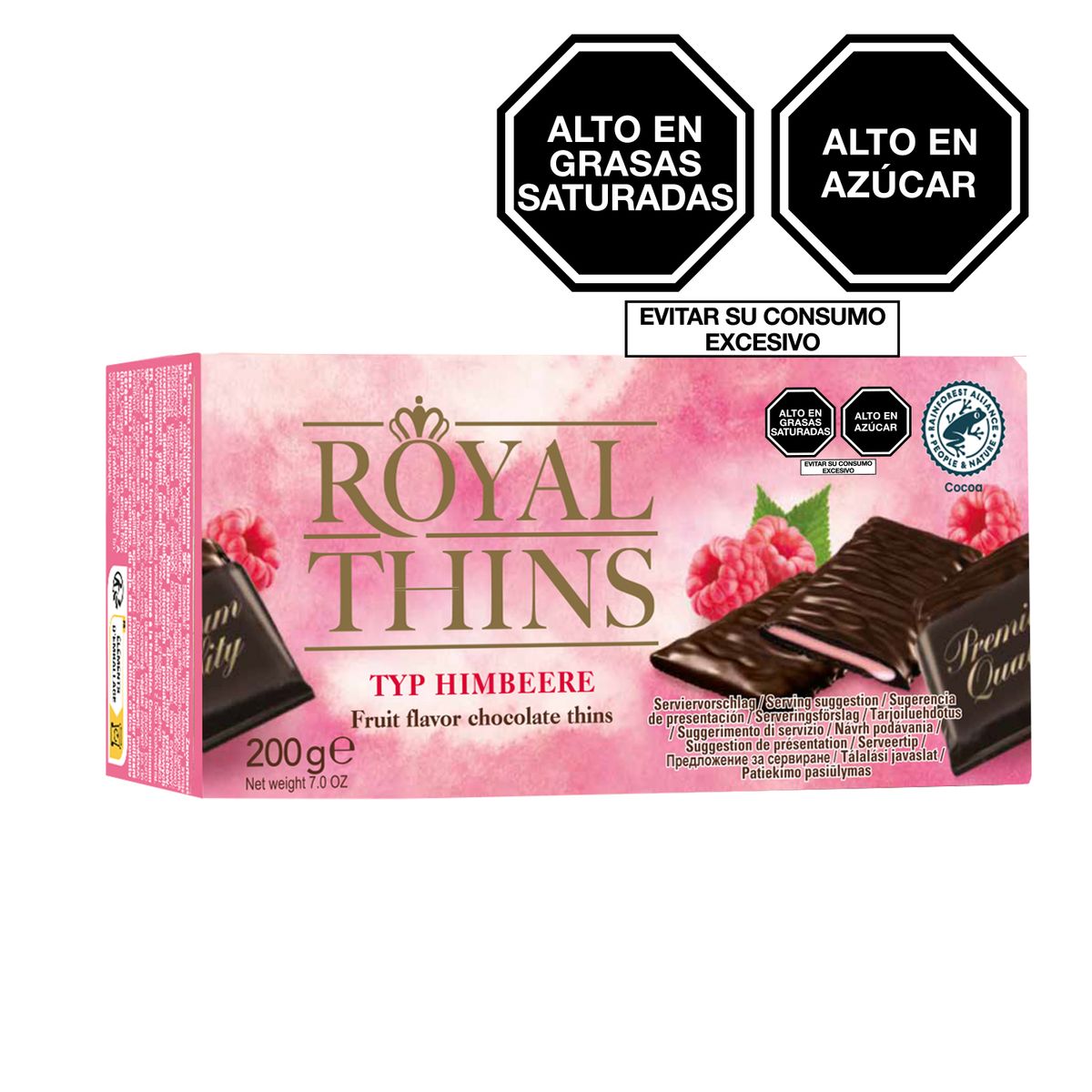 ROYAL MINTS - Chocolate Royal Thins Frambuesa Caja 200 g