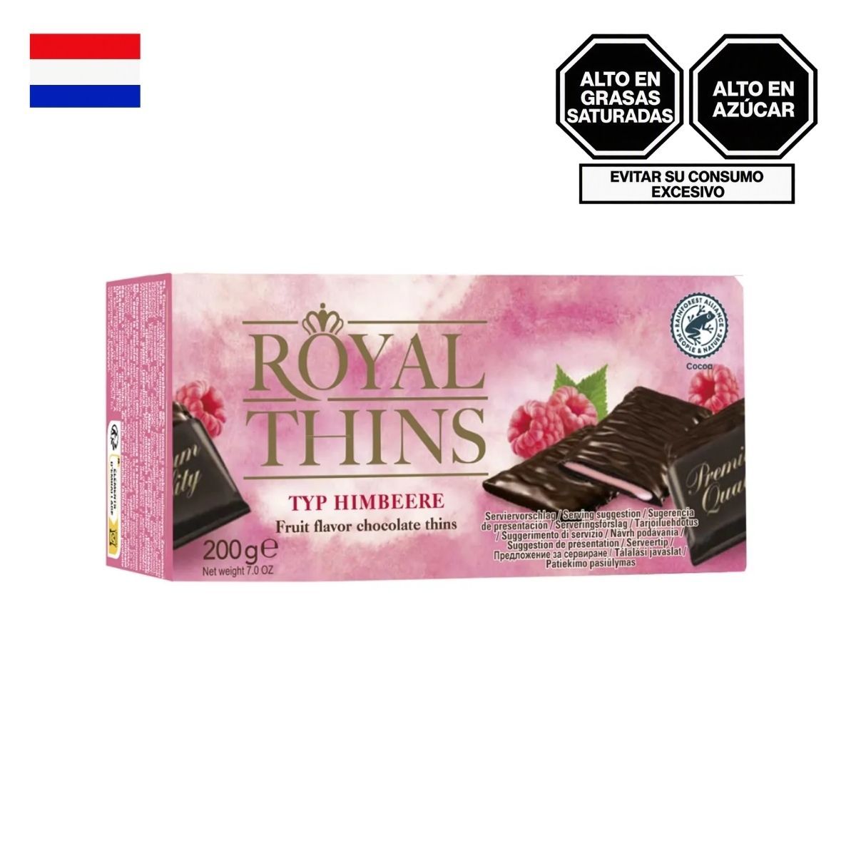 ROYAL MINTS - Chocolate Royal Thins Frambuesa Caja 200 g