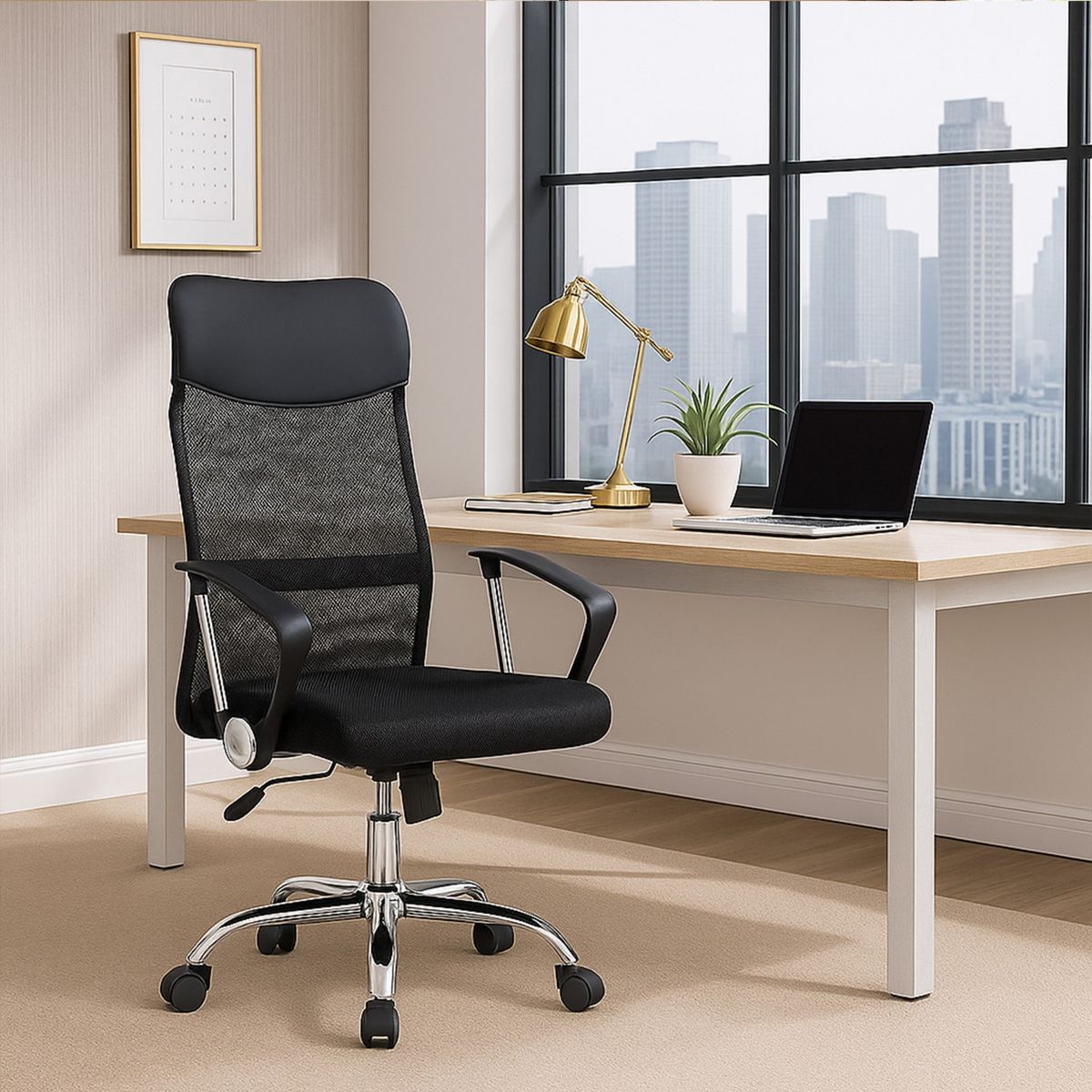 CASA JOVEN - Silla Oficina Cuero Sintetico Black