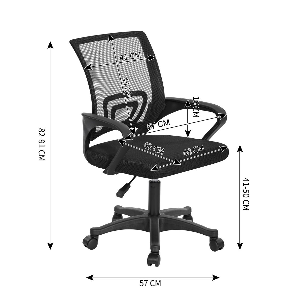 CASA JOVEN - Silla Oficina Mesh Black