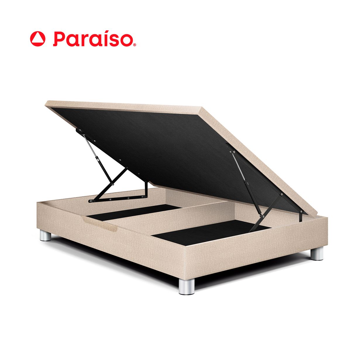 PARAISO - Boxet Deluxe 2 Plazas Champagne con 4  patas cromadas