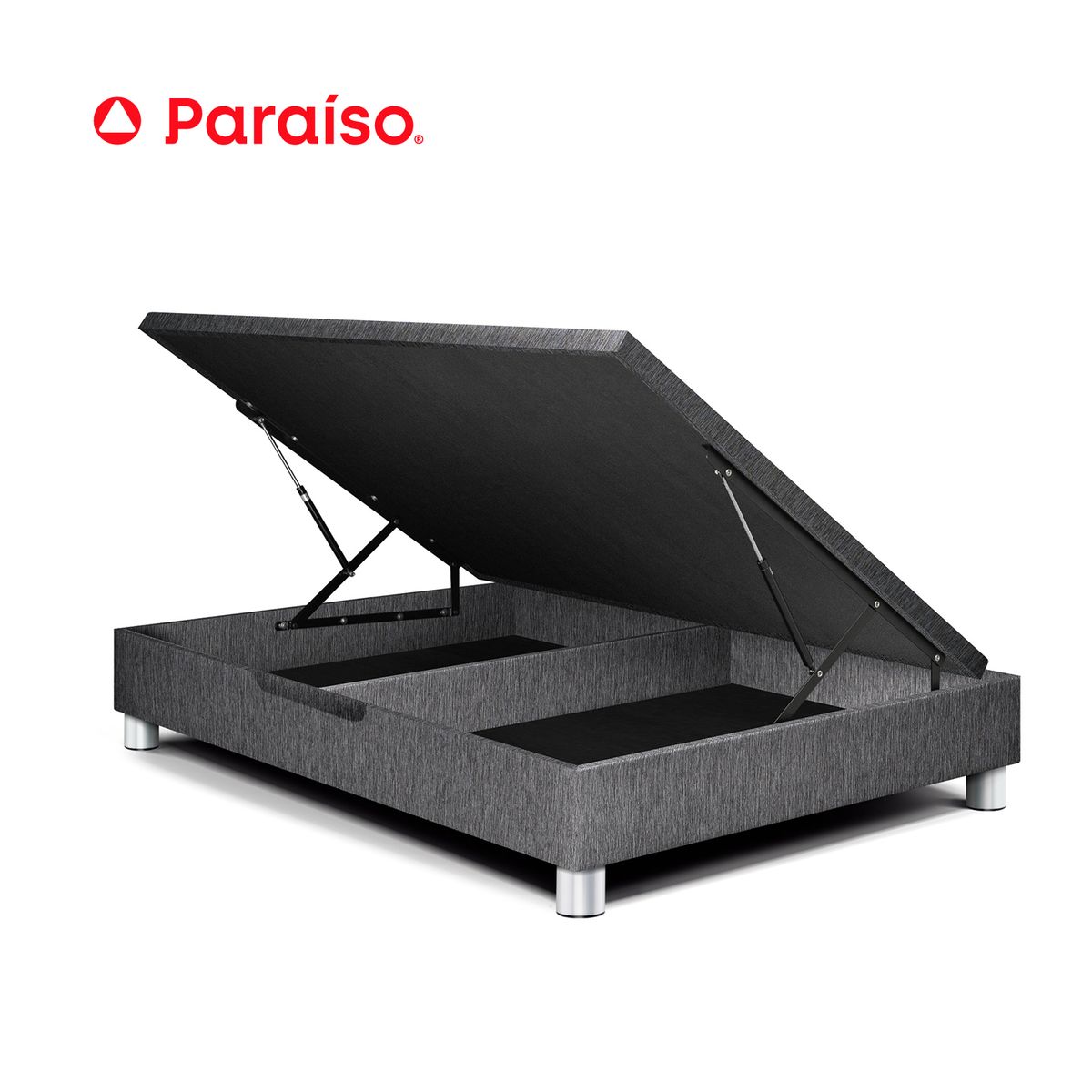 PARAISO - Boxet Deluxe 2 Plazas Gris con 4  patas cromadas