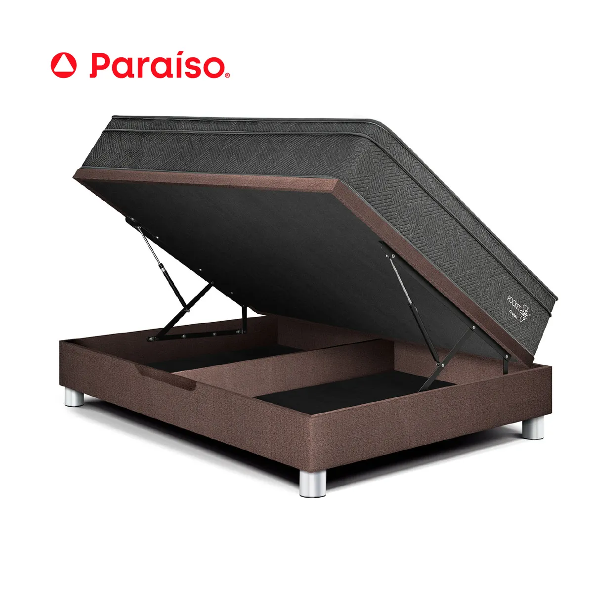 PARAISO - Cama Boxet Pocket Star 2 Pzs Choco