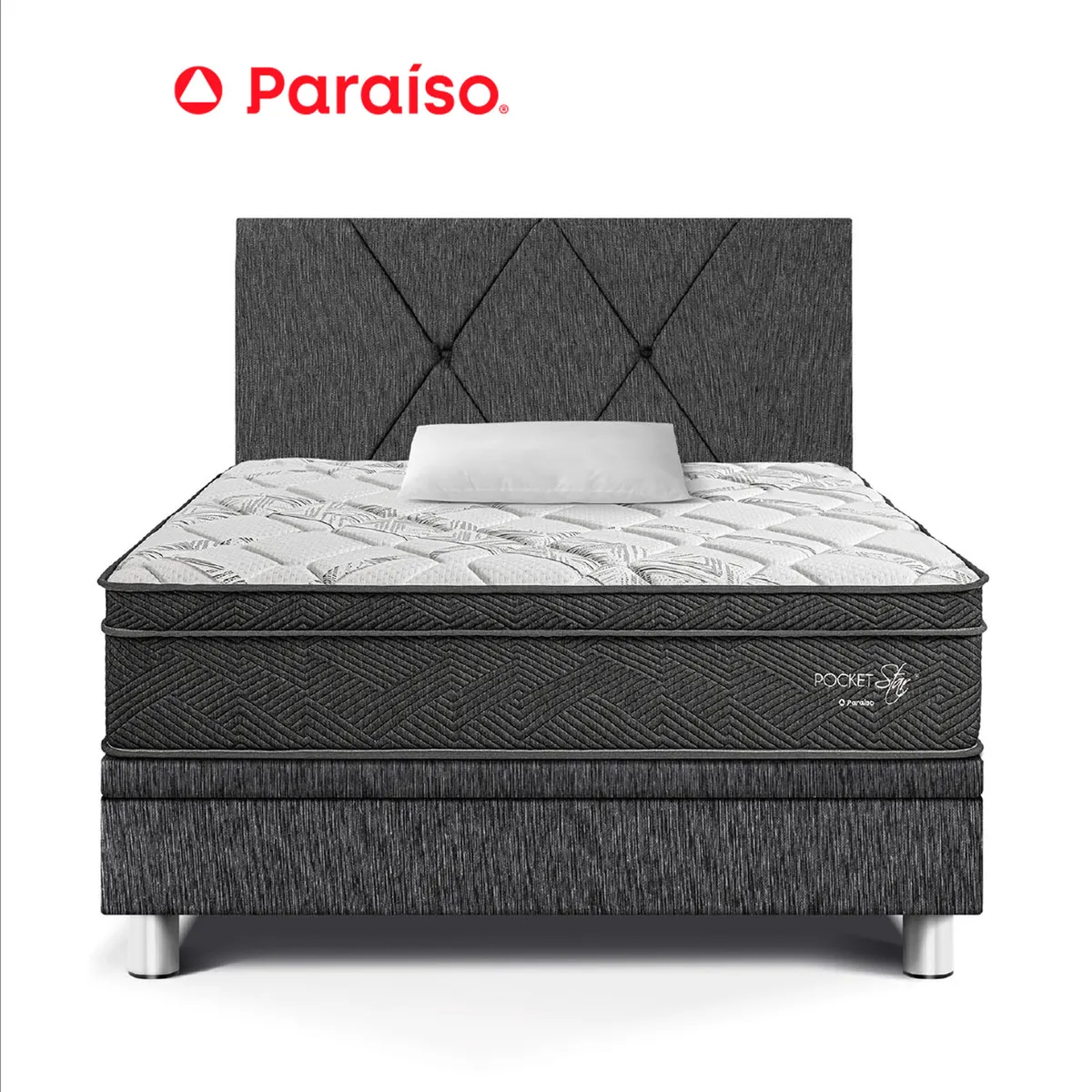 PARAISO - Dorm Boxet Pocket Star 1.5 Pzs Charcoal