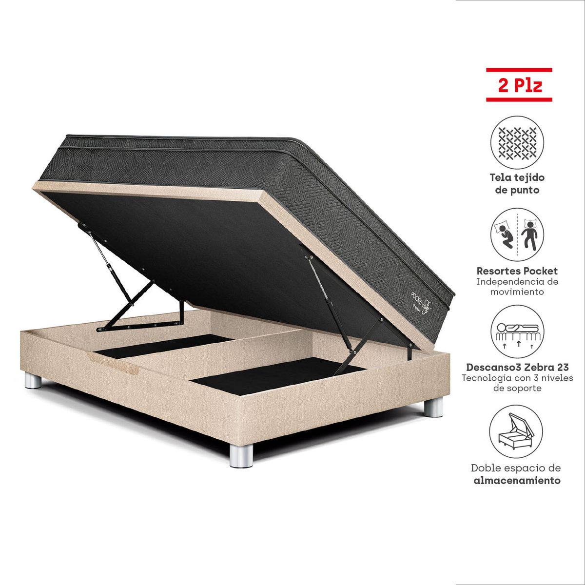 PARAISO - Dorm Boxet Pocket Star 2 Pzs Champ