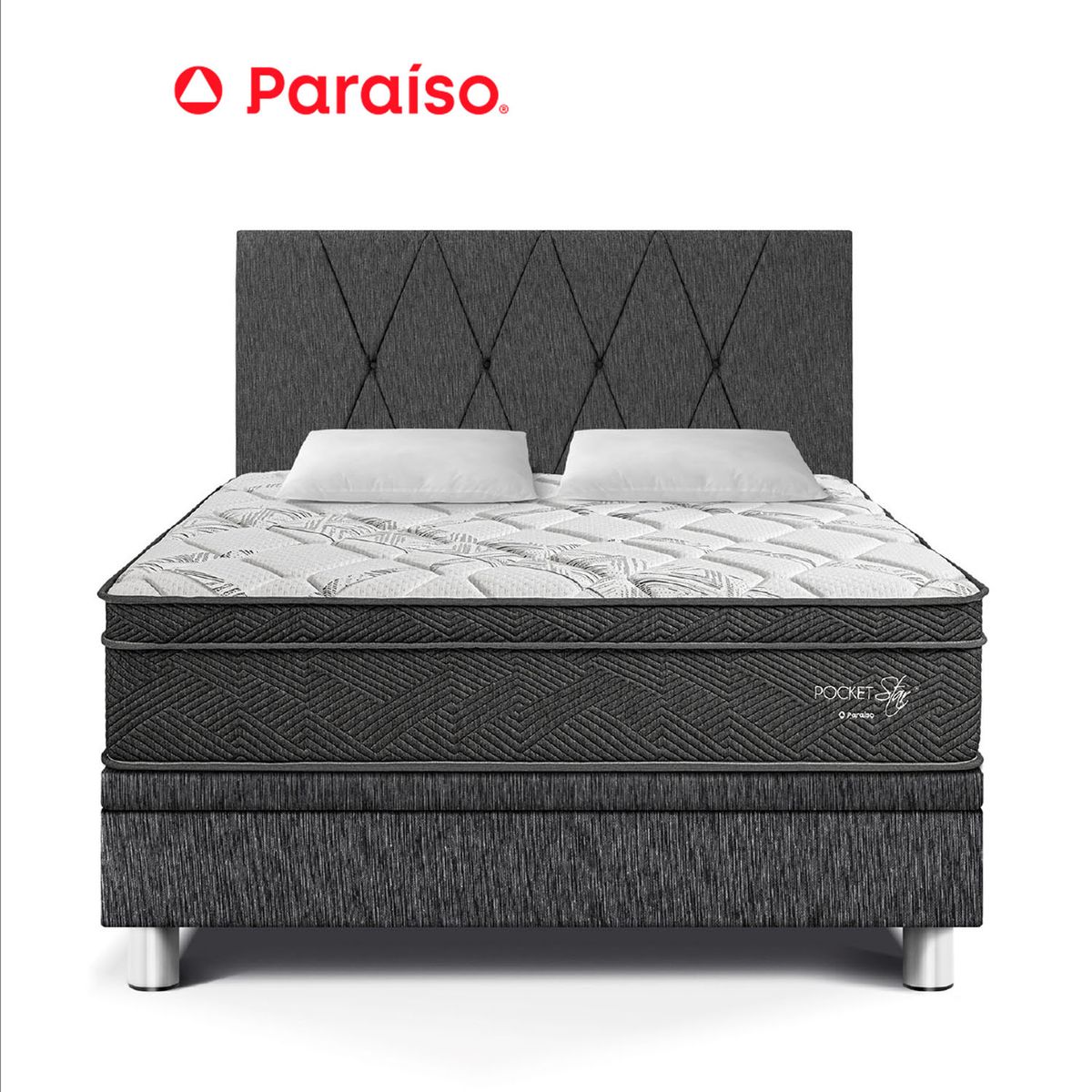 PARAISO - Dorm Boxet Pocket Star Queen Charcoal