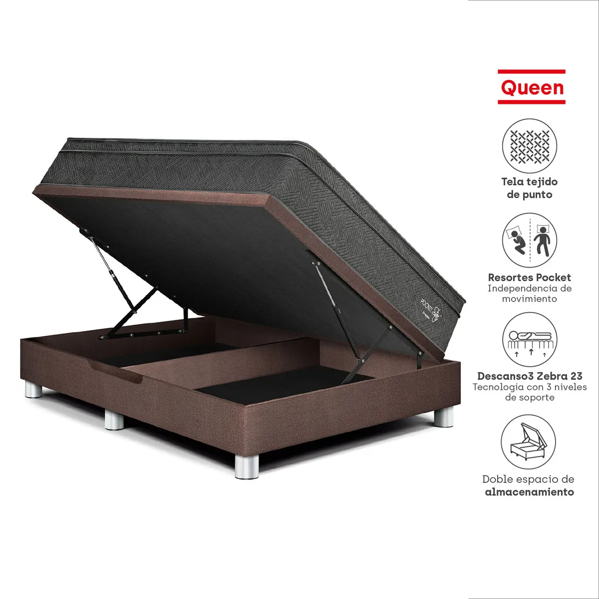 PARAISO - Dorm Boxet Pocket Star Queen Choco