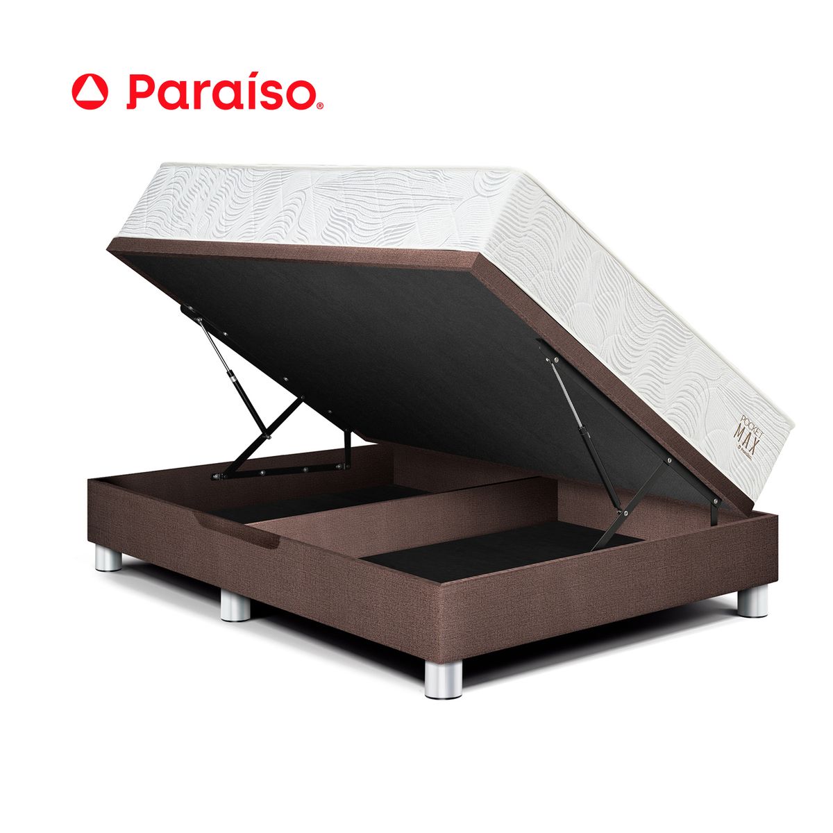PARAISO - Cama Boxet Pocket Max Queen Choco
